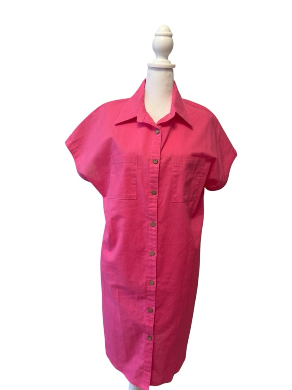 Hot pink button-up shirt dress 💖
